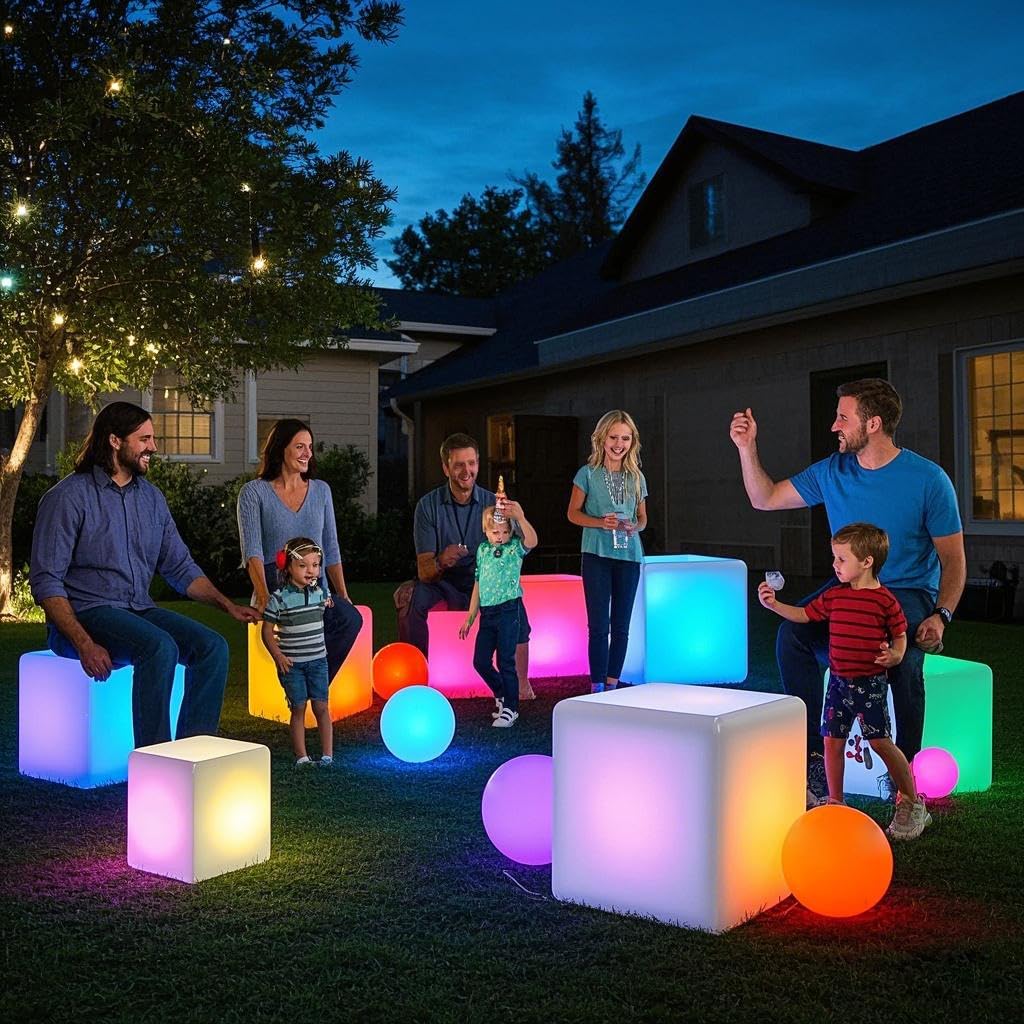 Amazon.com: Mr.Go 16-Inch Rechargeable LED Cube Chair Light, 16